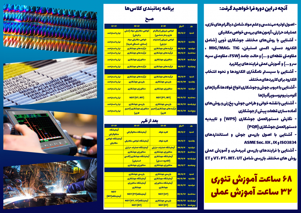 پشت جلد بروشور مدرسه تابستانی جوش شریف